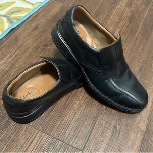 Clarks Men's Black Leather Loafers